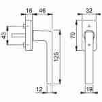 Mâner fereastră Hoppe Dallas, secustik, tija variabila 7/32-42 mm, material alama - Image 2