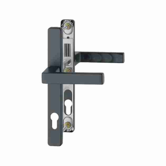 Maner Usa Exterior, Hoppe Toulon, Cu Sild Pentru Cilindru, 92 X 30 Mm Negru Mat