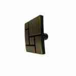 Buton mobilier bronz lucios dreptunghiular - imagine 2