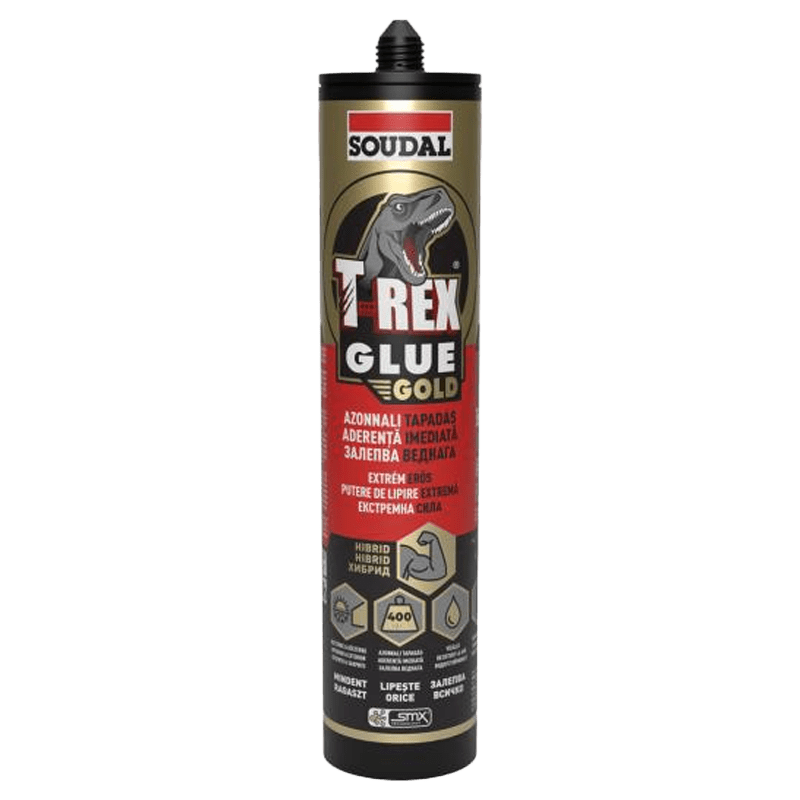 soudal-trex-gold-topbrands Adeziv pentru constructii T-Rex Gold High Tack, Soudal, 290 ml - imagine 1