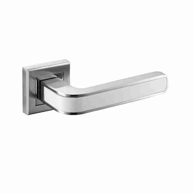 Mâner cu rozetă – Pieza - Crom cu Inserție Albă
